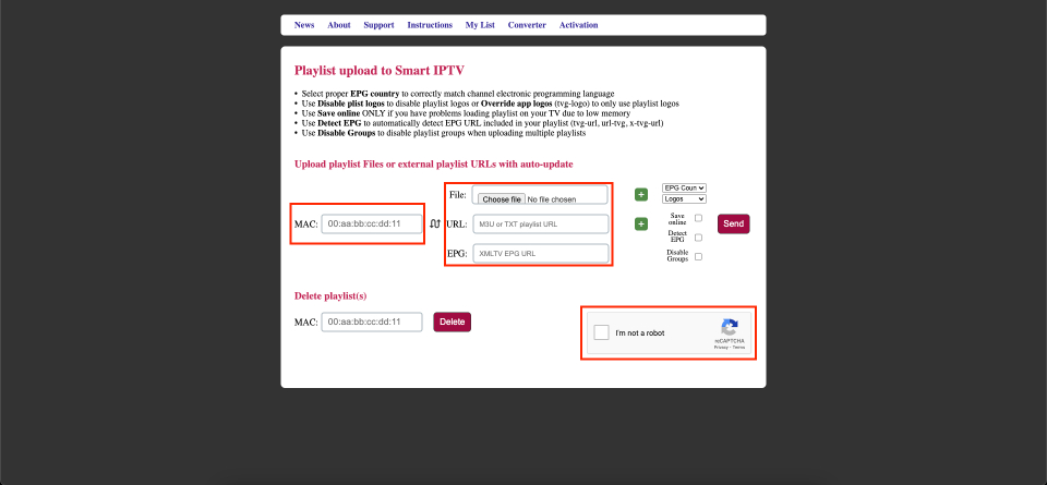 Konfigurera IPTV-prenumerationen på SMART IPTV APP