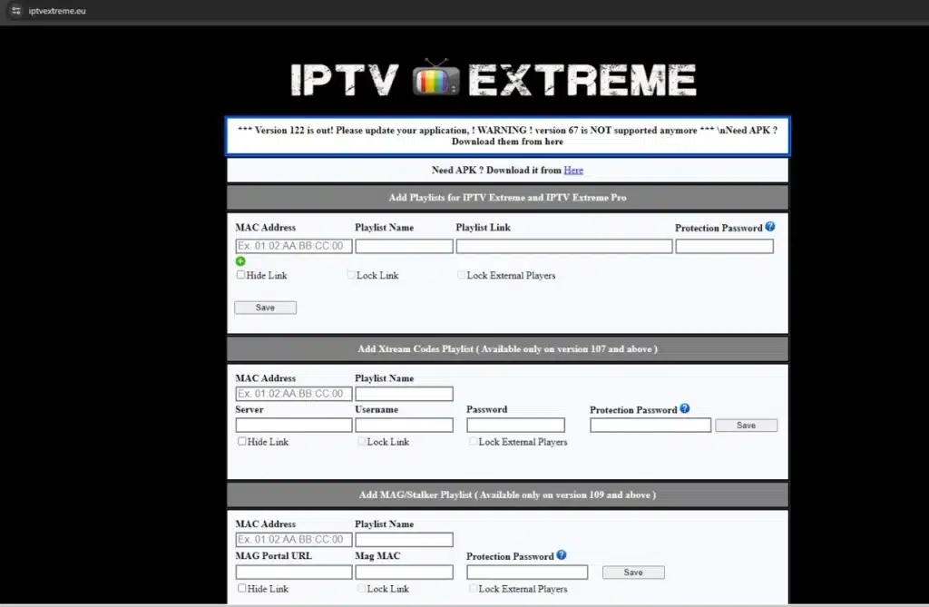 den officiella webbplatsen för iptv extreme pro