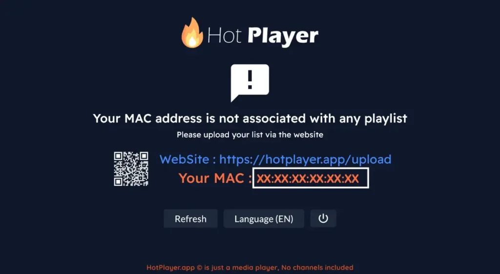 MAC-ADRESS för hot player 