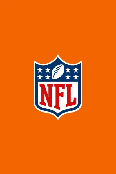 NFL National Football League logotyp på orange bakgrund för amerikansk fotboll
