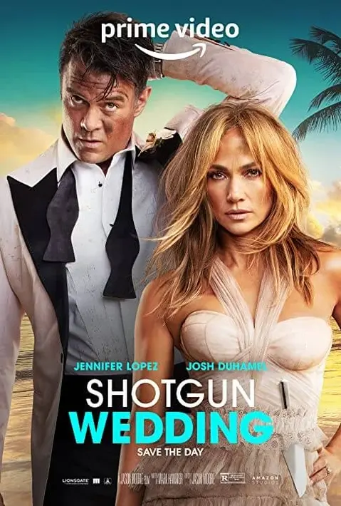 Jennifer Lopez och Josh Duhamel i actionkomedin Shotgun Wedding på Prime Video, perfekt underhållning genom monster iptv